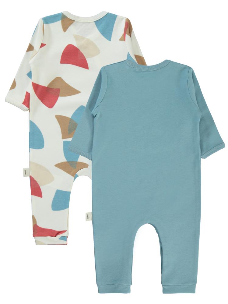 Civil Baby Colored Fıgures Baskılı 3-9 Ay Tulum - Mavi