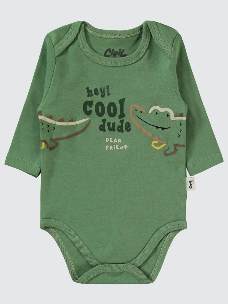 Civil Baby Renkli Hayvanlar Baskılı 3'lü 6-18 Takım - Yeşil