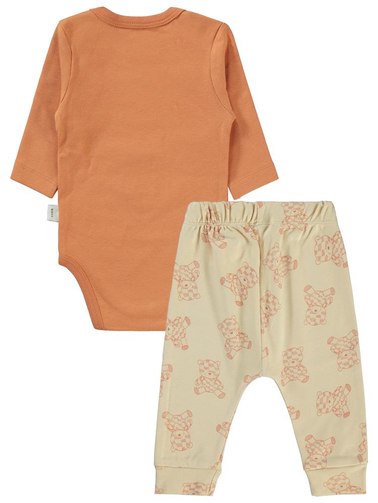 Civil Baby Natural Bear Baskılı 3'lü 6-18 Takım - Turuncu