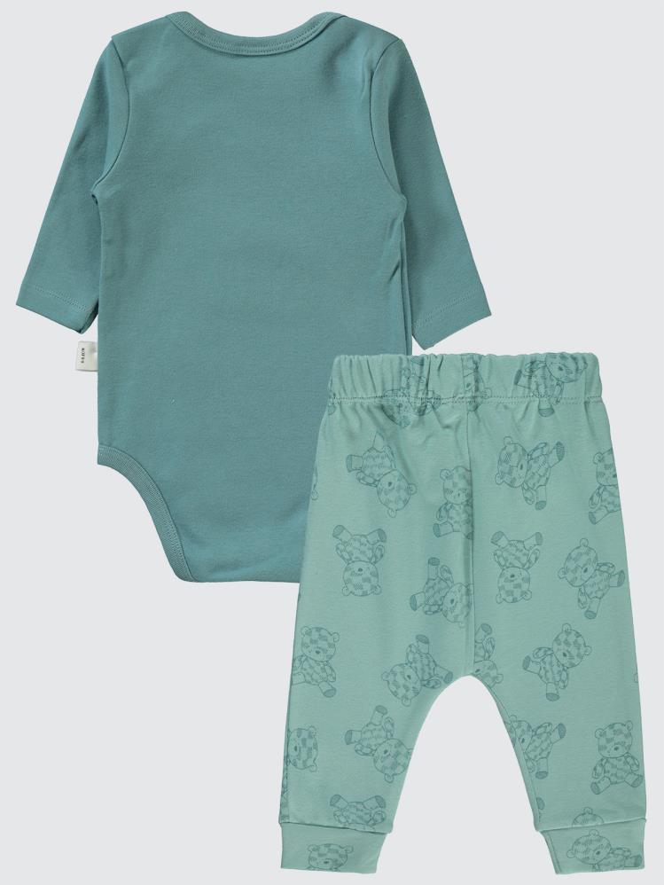 Civil Baby Natural Bear Baskılı 3'lü 6-18 Takım - Yeşil