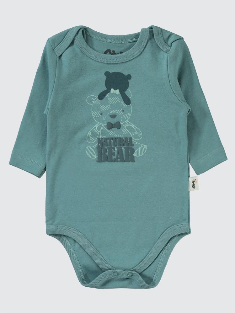 Civil Baby Natural Bear Baskılı 3'lü 6-18 Takım - Yeşil