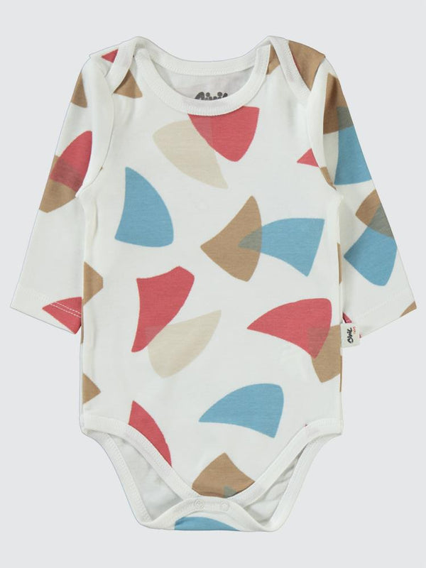 Civil Baby Colored Fıgures Baskılı 3-18 Çıtçıtlı Badi - Mavi