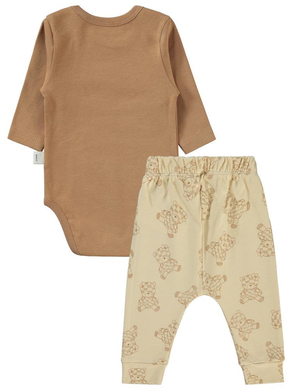 Civil Baby Cute Bear Baskılı 3'lü 6-18 Takım - Kahve