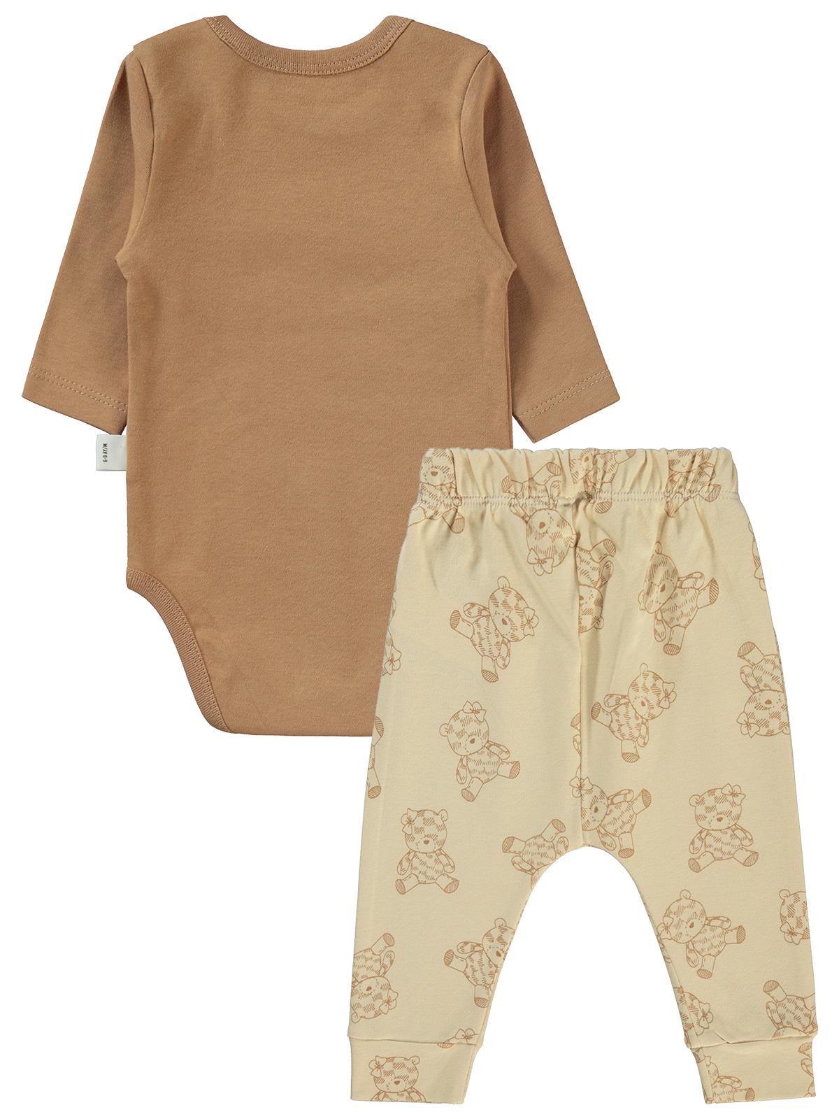 Civil Baby Cute Bear Baskılı 3'lü 6-18 Takım - Kahve