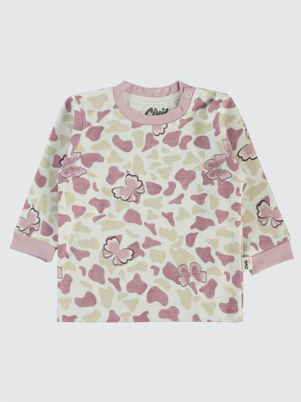 Civil Baby Butterfly Baskılı 6-18 Sweatshirt - Lila