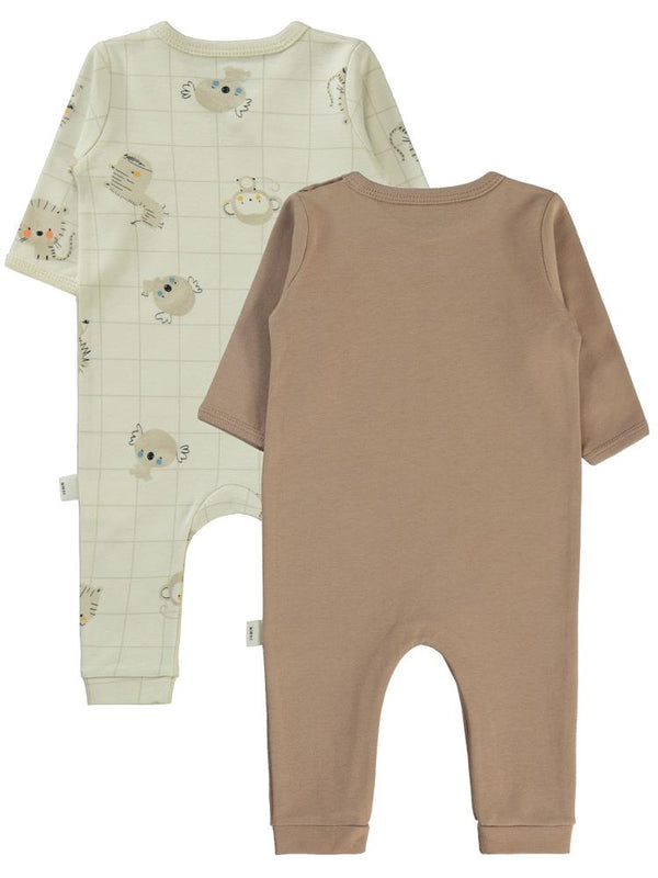 Civil Baby Fun Animals Baskılı 3-9 Ay Tulum - Kahverengi