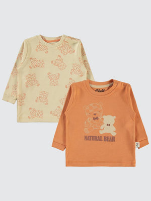 Civil Baby Natural Bear Baskılı 6-18 Sweatshirt - Turuncu