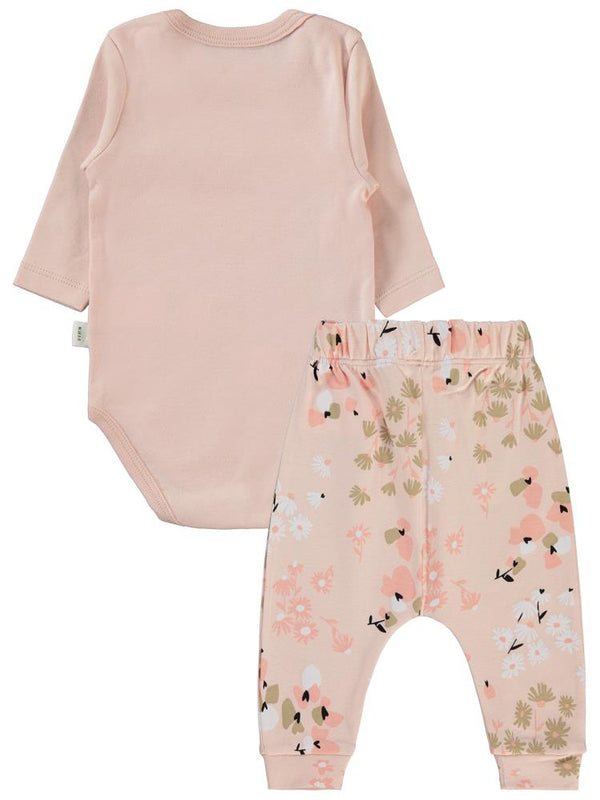 Civil Baby Flowery Baskılı 3'lü 6-18 Takım - Pudra