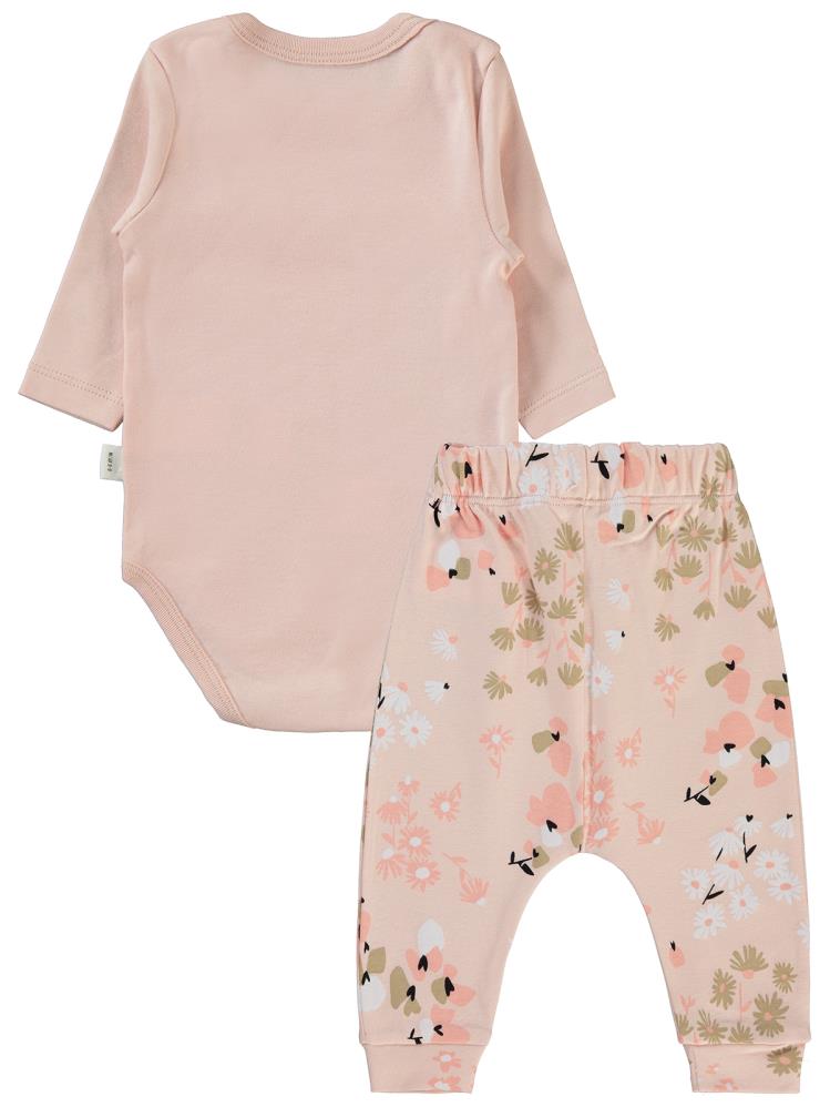 Civil Baby Flowery Baskılı 3'lü 6-18 Takım - Pudra