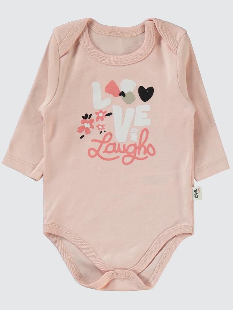 Civil Baby Flowery Baskılı 3'lü 6-18 Takım - Pudra