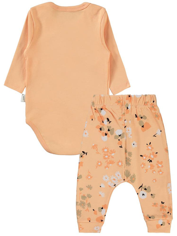 Civil Baby Flowery Baskılı 3'lü 6-18 Takım - Pudra