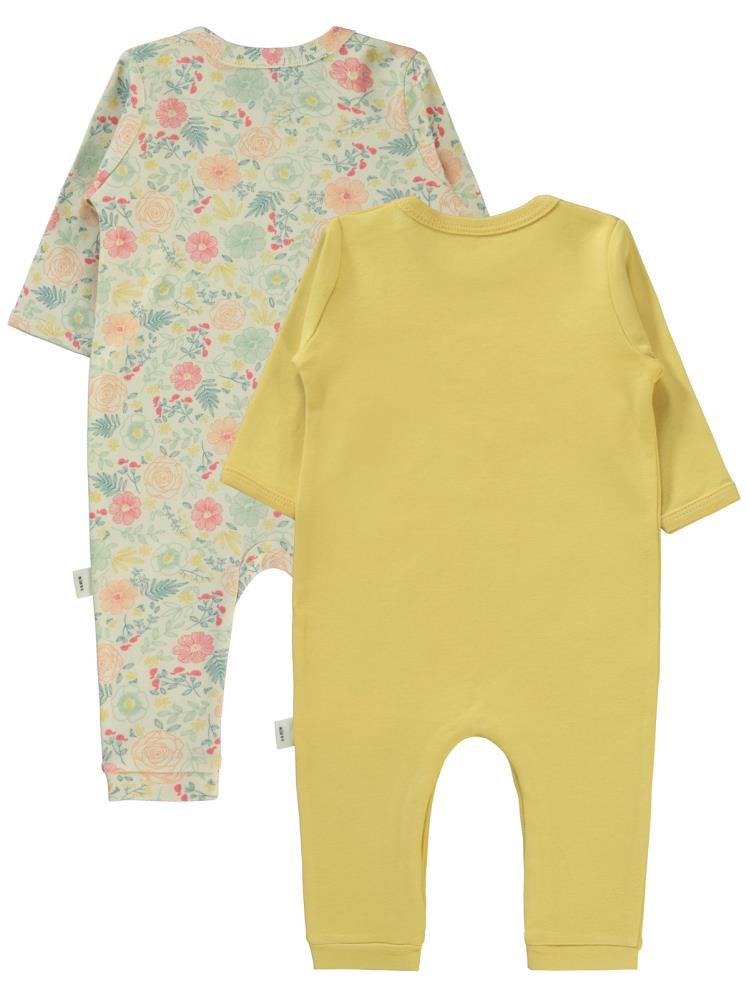 Civil Baby Natural Flowers Baskılı 3-9 Ay Tulum - Hardal