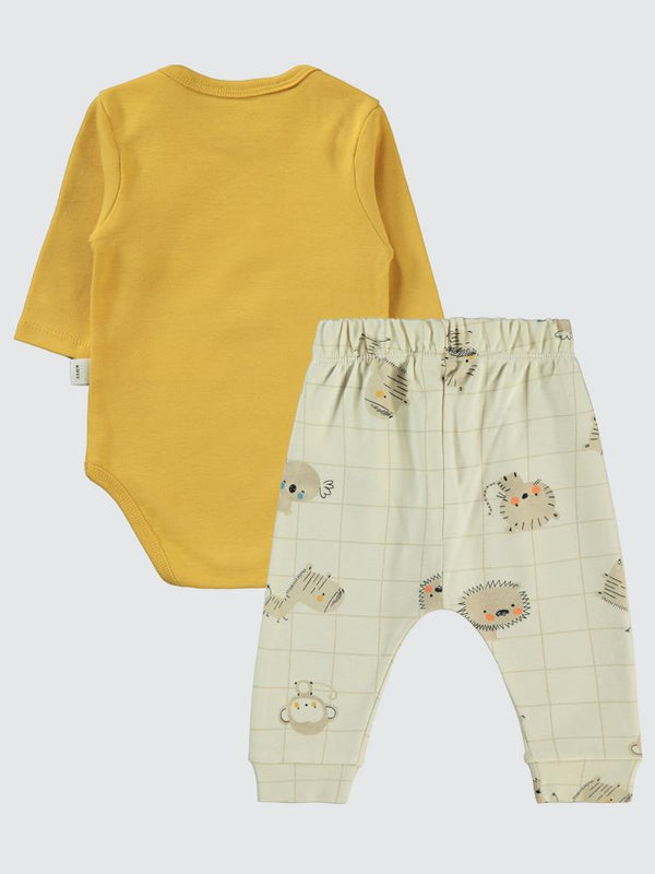 Civil Baby Fun Animals Baskılı 3'lü 6-18 Takım - Hardal