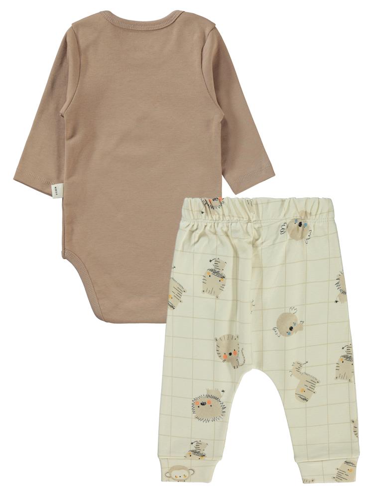 Civil Baby Fun Animals Baskılı 3'lü 6-18 Takım - Kahverengi