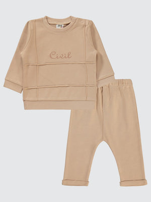 Civil Baby Civil Nakışlı 6-18 Ay Takım - Bej