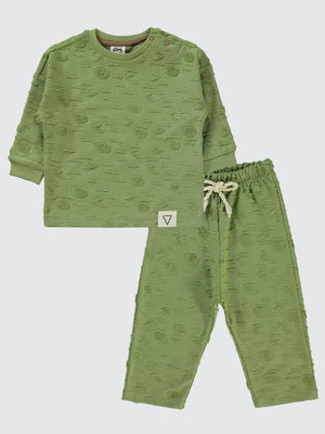 Civil Baby Kabartma Baskılı 6-18 Ay Takım - Yeşil