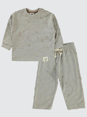 Civil Baby Kabartma Baskılı 6-18 Ay Takım - Gri