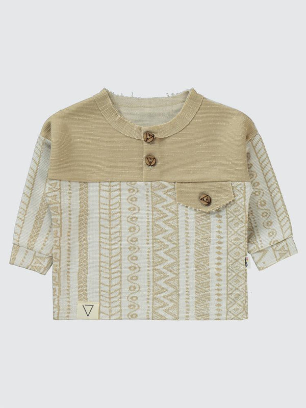Civil Baby Düğmeli Sweat  6-18 Ay Takım - Kahverengi