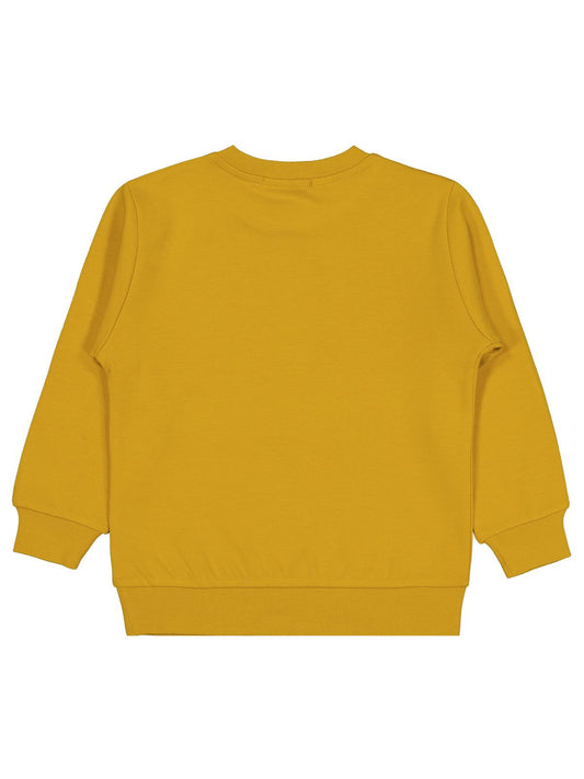 Civil Erkek Çocuk Taksi Baskılı Sweatshirt | İnterlok Uzun Kol | Okul Kreş ve Günlük Kullanım - Hardal