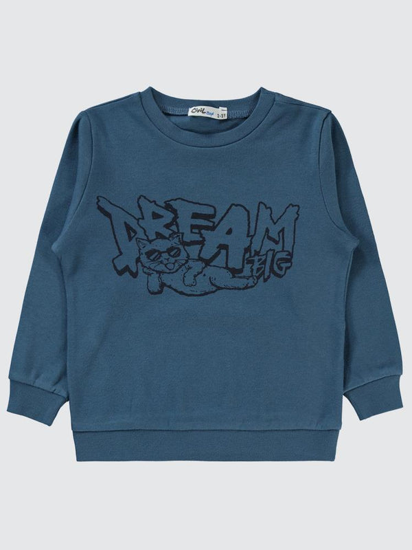 Civil Boys Dream Baskılı 2-5 Yaş Sweatshirt - Mavi