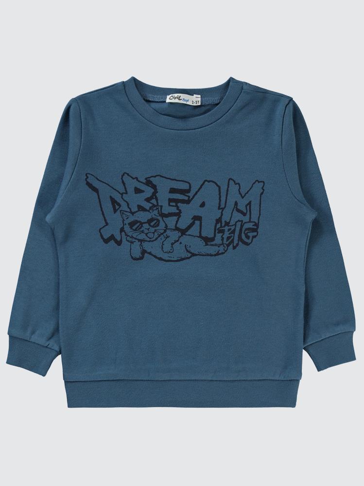 Civil Boys Dream Baskılı 2-5 Yaş Sweatshirt - Mavi