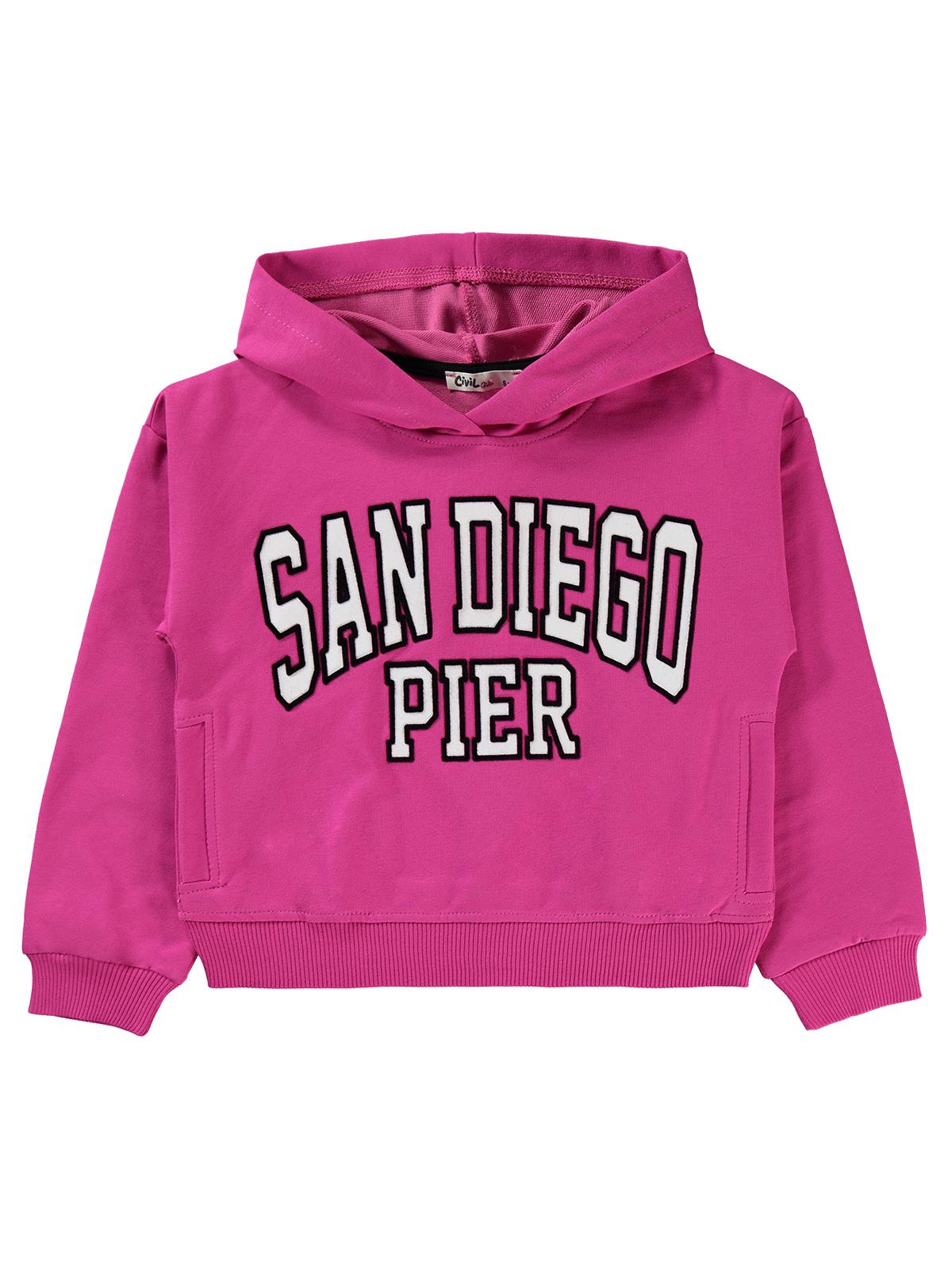 Civil Girls Sandiego Baskılı 10-13 Yaş Sweatshirt - Fusya