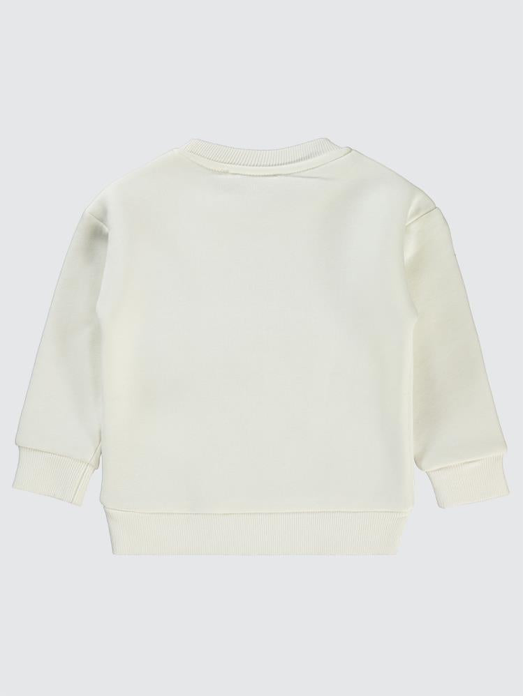 Civil Girls Flower Power Baskılı 2-5 Yaş Sweatshirt - Ekru