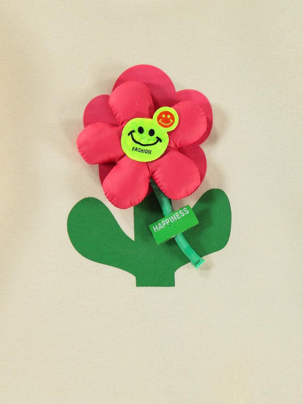 Civil Girls Mobil Papatya 2-5 Yaş Sweatshirt - Beyaz