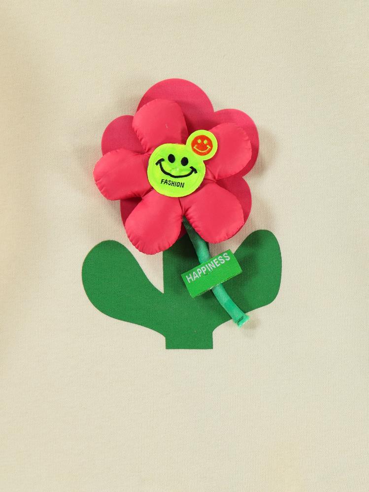 Civil Girls Mobil Papatya 2-5 Yaş Sweatshirt - Beyaz