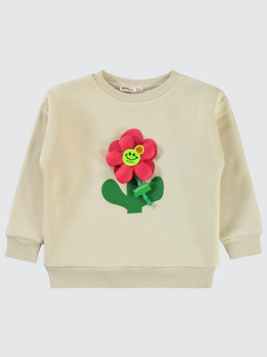 Civil Girls Mobil Papatya 2-5 Yaş Sweatshirt - Beyaz