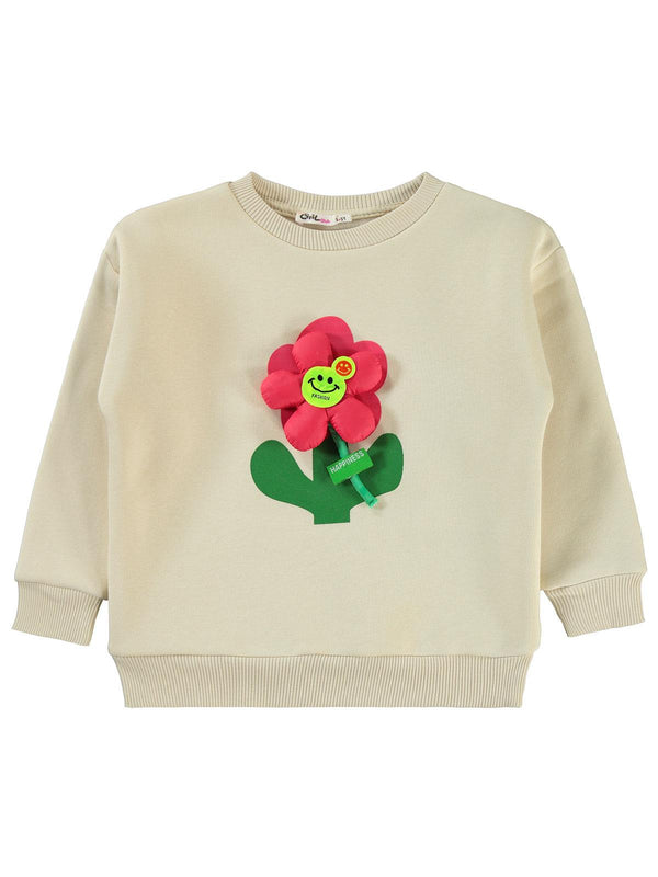 Civil Girls Mobil Papatya 2-5 Yaş Sweatshirt - Beyaz