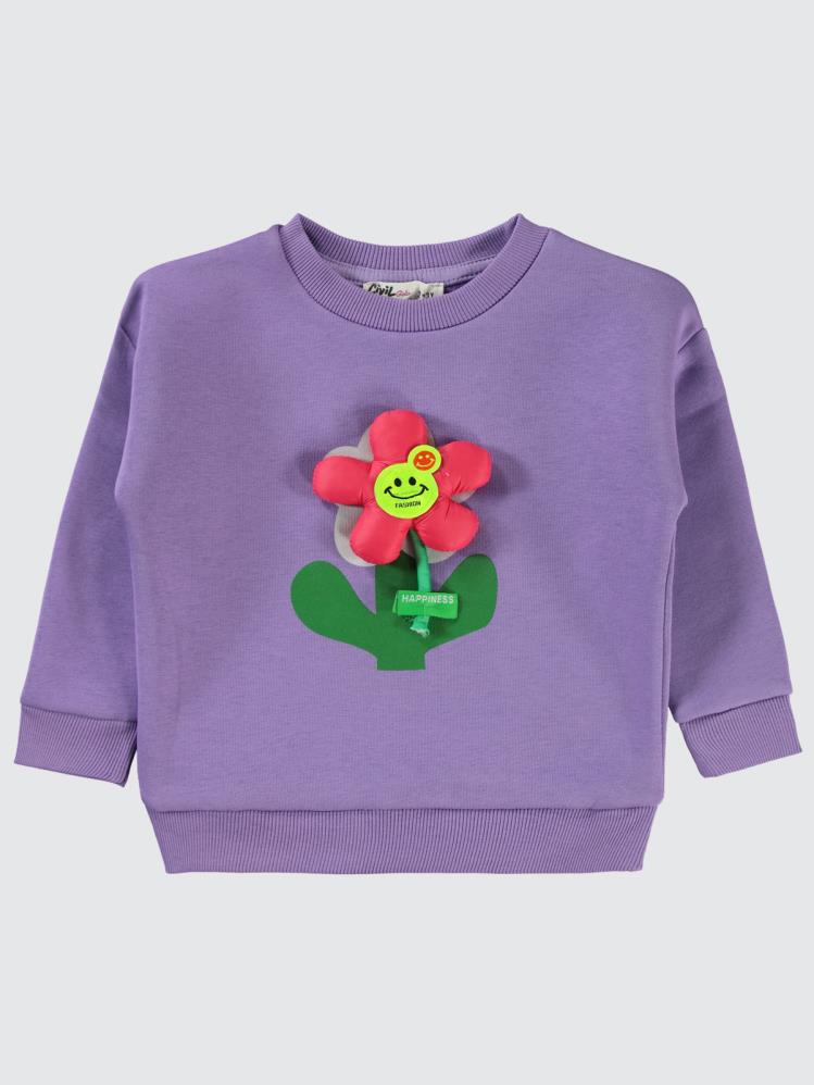 Civil Girls Mobil Papatya 2-5 Yaş Sweatshirt - Lila