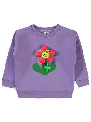 Civil Girls Mobil Papatya 2-5 Yaş Sweatshirt - Lila