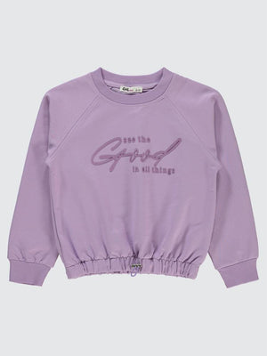 Civil Girls Good Baskılı 6-9 Yaş Sweatshirt - Lila