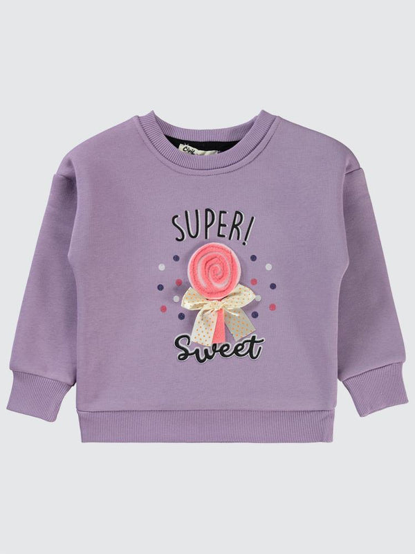 Civil Girls Super Baskılı 2-5 Yaş Sweatshirt - Lila