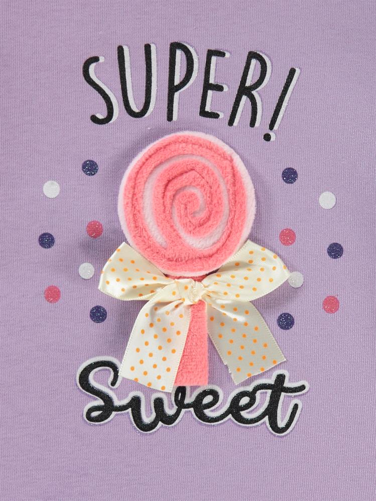 Civil Girls Super Baskılı 2-5 Yaş Sweatshirt - Lila