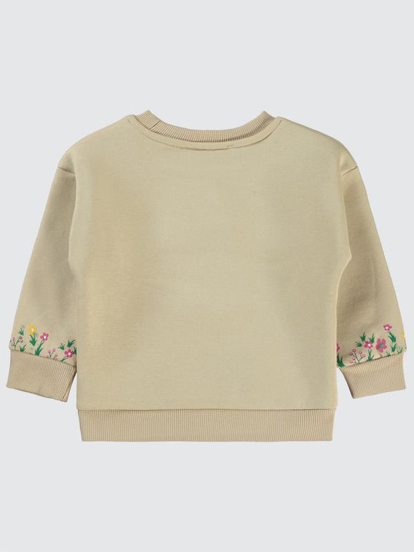Civil Girls Geyik Baskılı 2-5 Yaş Sweatshirt - Bej