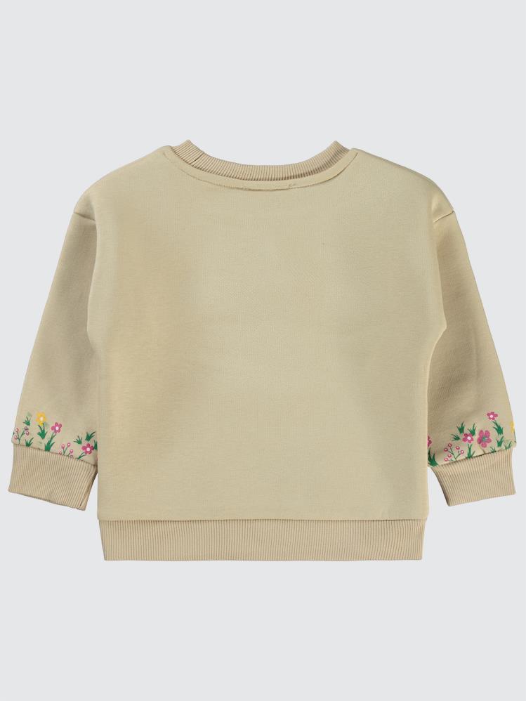 Civil Girls Geyik Baskılı 2-5 Yaş Sweatshirt - Bej