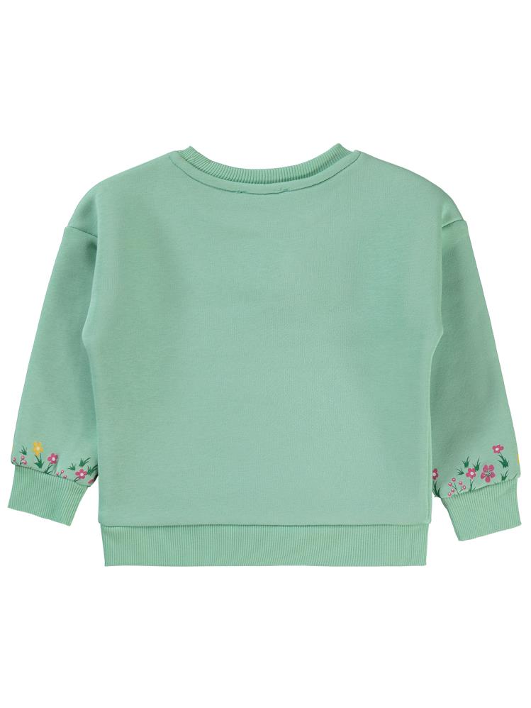 Civil Girls Geyik Baskılı 2-5 Yaş Sweatshirt - Yeşil