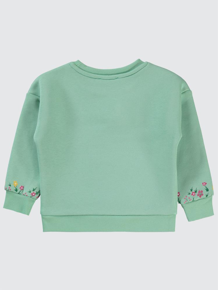Civil Girls Geyik Baskılı 2-5 Yaş Sweatshirt - Yeşil