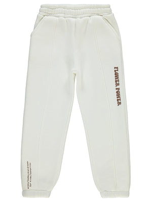 Civil Girls Önü Çımalı 6-9 Yaş Eşofman Altı - Ekru