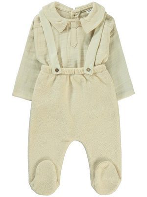 Civil Baby Askılı 3-12 Ay Takım - Ekru