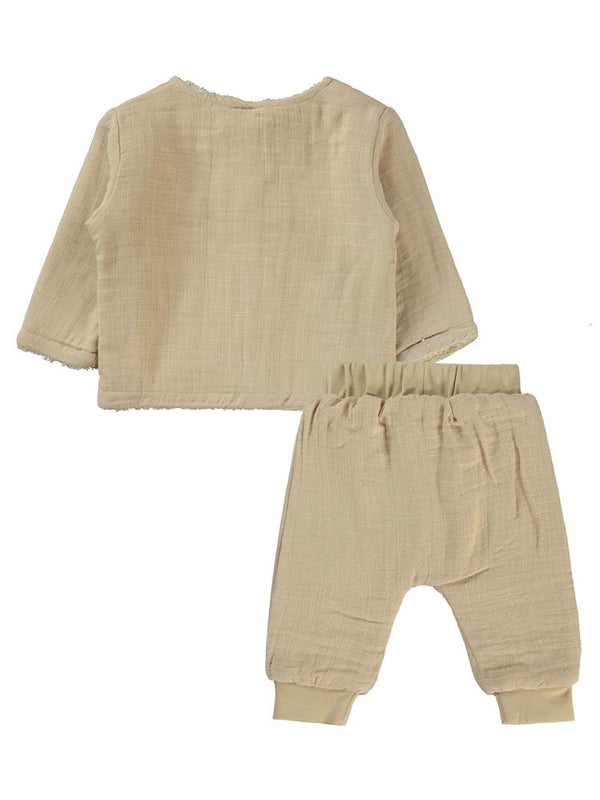Civil Baby Düğmeli 3-12 Ay Takım - Hardal