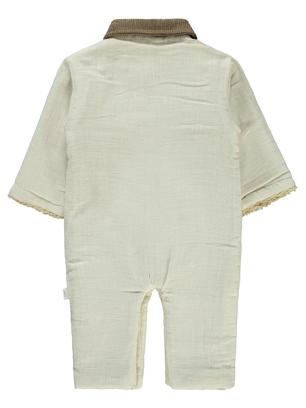 Civil Baby Cep ve Yaka Detaylı 6-18 Ay Astronot - Ekru