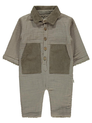 Civil Baby Cep ve Yaka Detaylı 6-18 Ay Astronot - Kahverengi