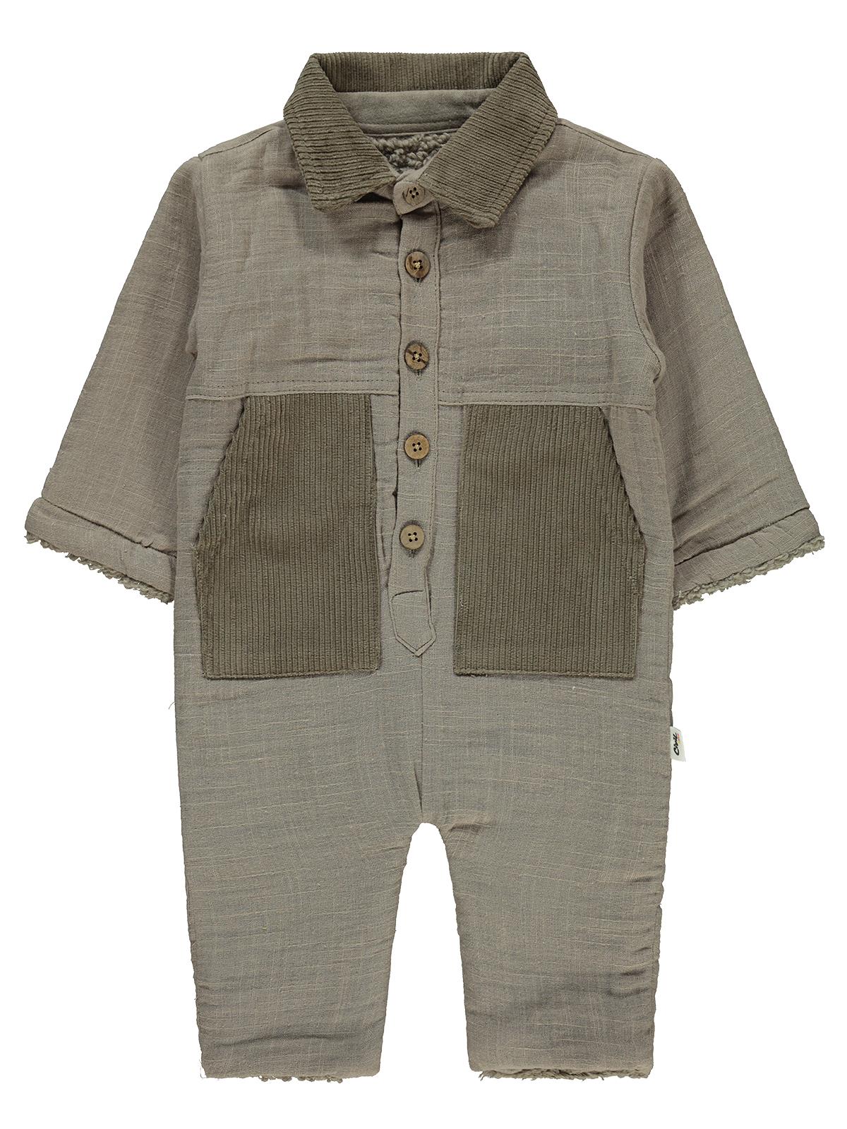 Civil Baby Cep ve Yaka Detaylı 6-18 Ay Astronot - Kahve