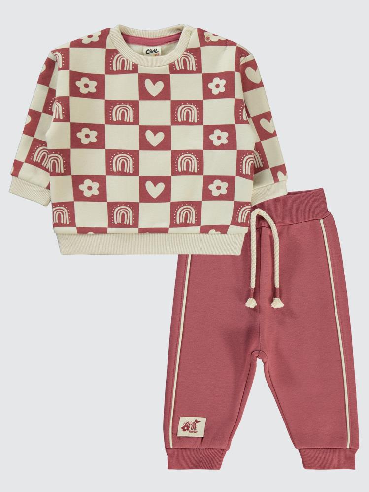 Civil Baby Dama Desen 6-18 Ay Takım - Pembe