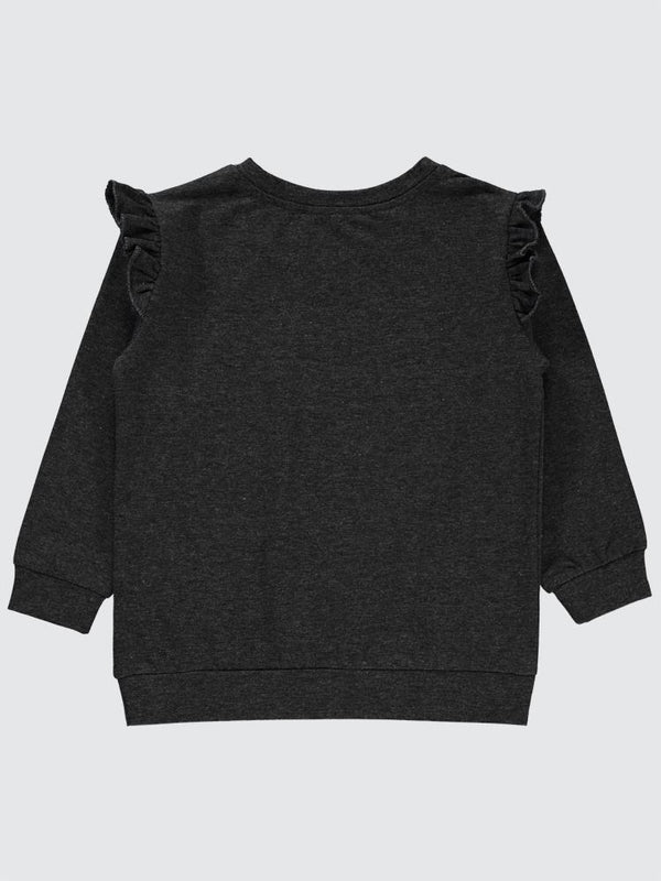 Civil Girls Tavşan Baskılı 2-5 Yaş Sweatshirt - Gri