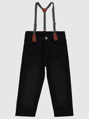 Civil Boys Slopet Askılı 2-5 Yaş Pantolon - Siyah