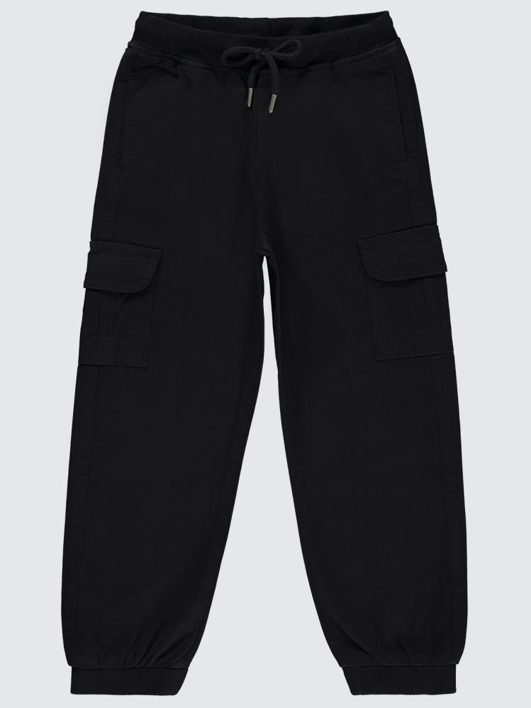 Civil Boys Kargo Cepli Bağcıklı 10-13 Yaş Pantolon - Siyah
